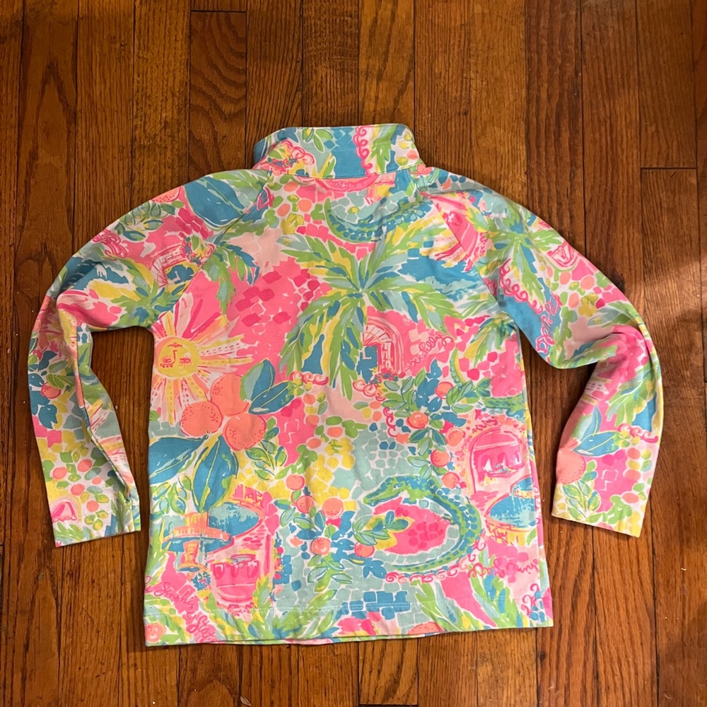 Lilly Pulitzer Pink and Blue Kids Swim Rashguard - Picture 5 of 17